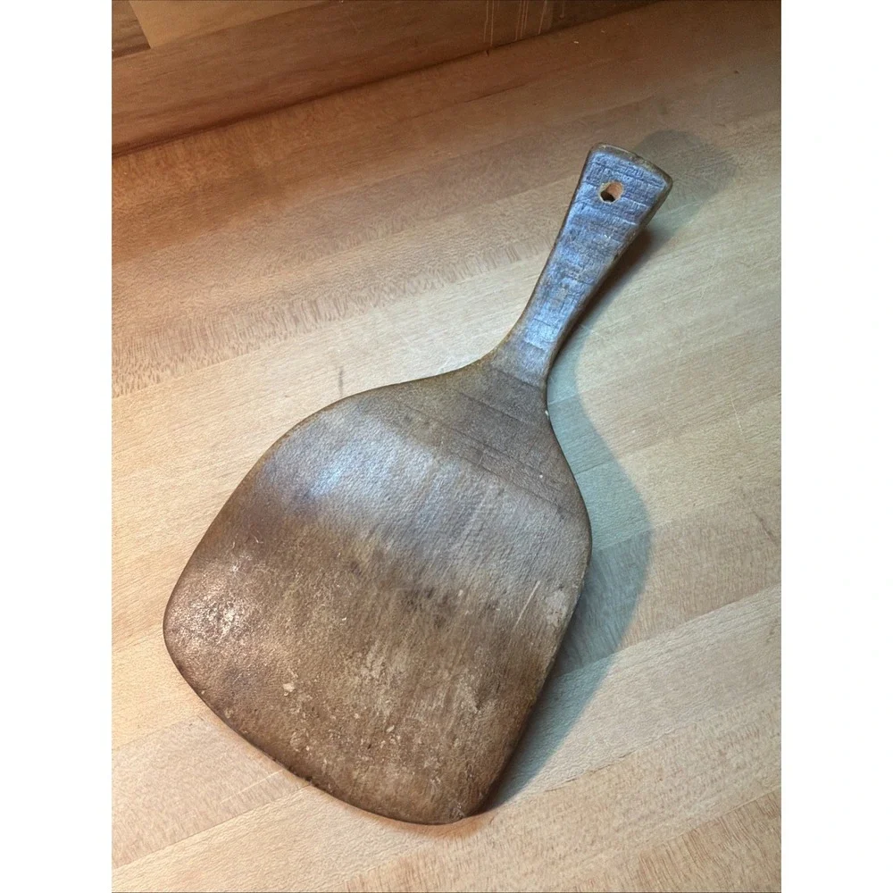 Vintage Primitive Wooden Curved Butter Paddle